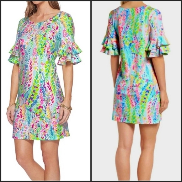 Lilly Pulitzer Catch the Wave Lula Ruffle Sheath Dress - Picture 1 of 12